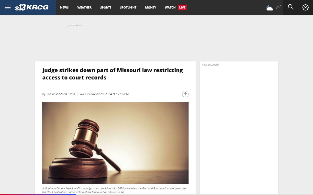 Moniteau County arrest records court record access ruling report