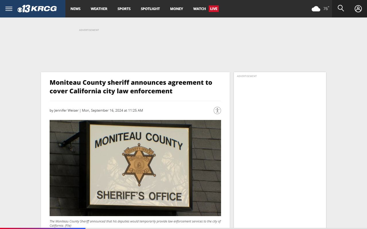 Moniteau County arrest records deputies covering California law enforcement