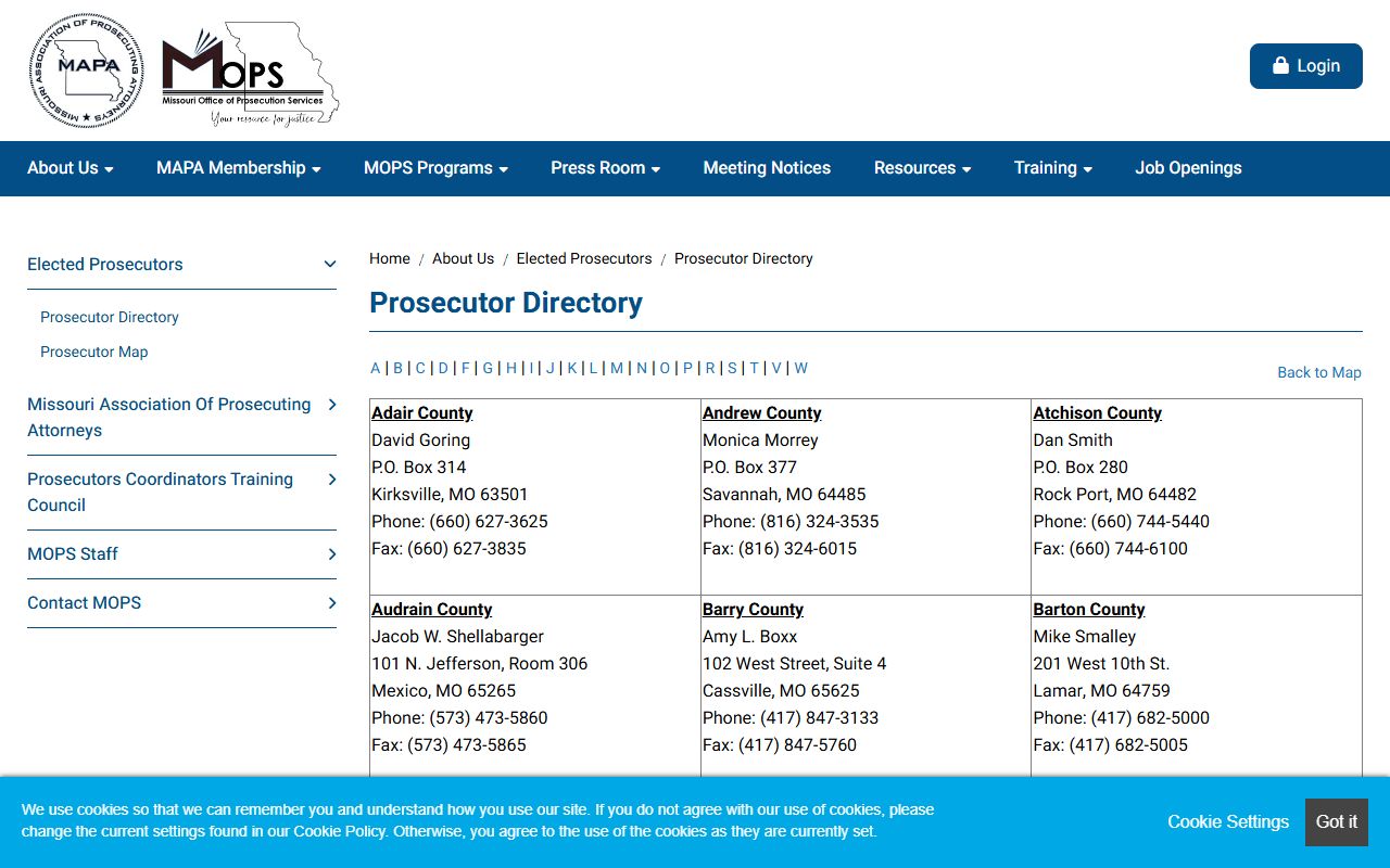 Moniteau County criminal court records prosecutor directory