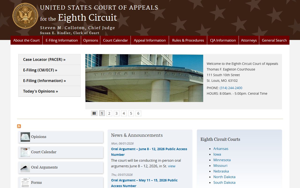 Moniteau County Circuit Court federal appellate boundary image