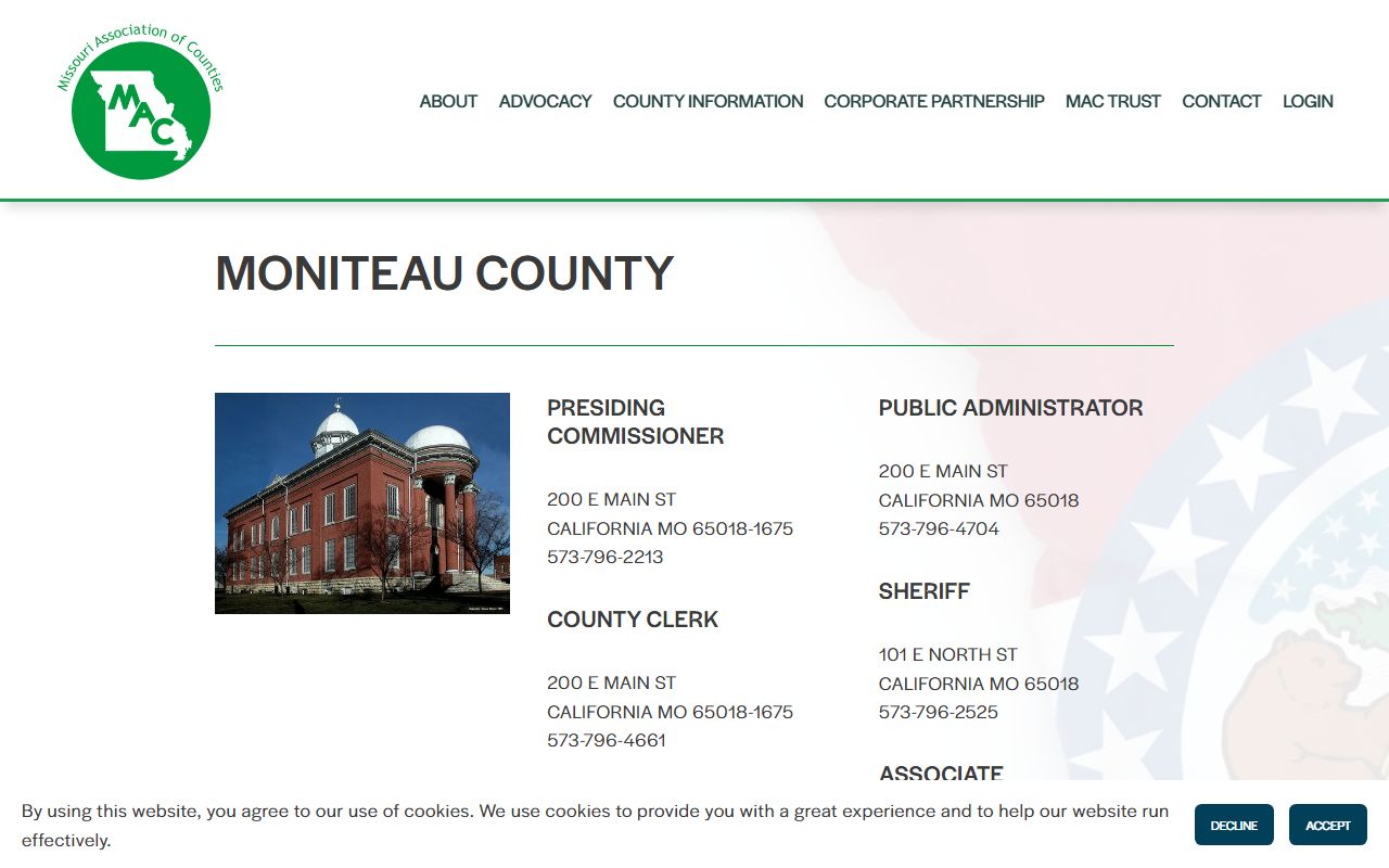 Moniteau County Court records county office directory