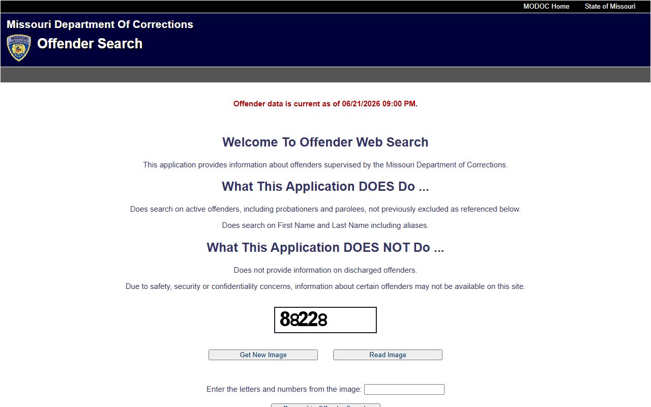 Moniteau County inmate records and Missouri DOC offender search
