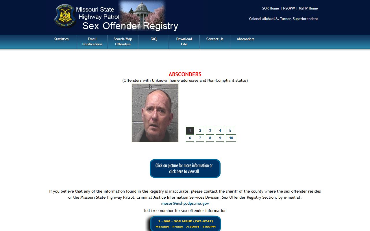 Moniteau County warrant records and Missouri sex offender registry search