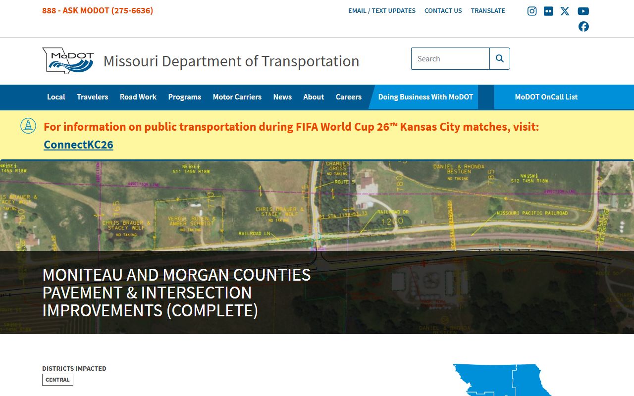Moniteau County warrant records and local highway court travel routes